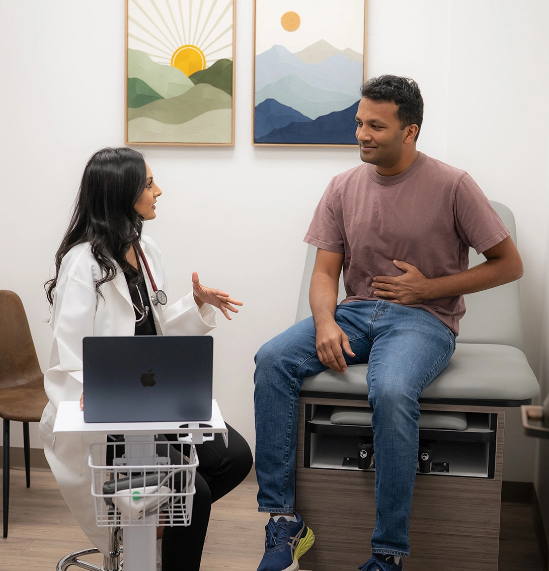 A blood pressure cuff being fitted during a check-up at Amara Health.